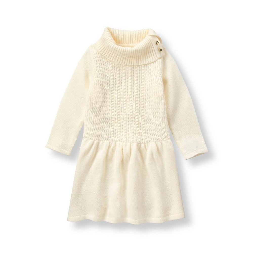 Cream Janie and Jack Lavendar Land Textured sweater dress